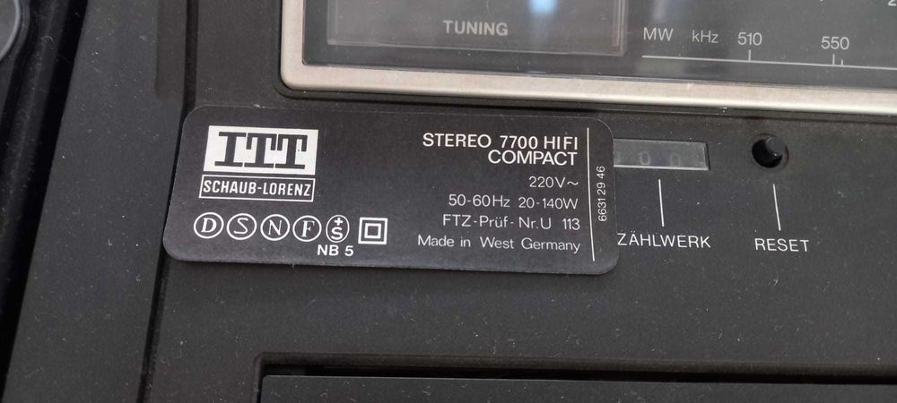 Aparelhagem  ITT Stereo 7700 Hifi Compact Vintage