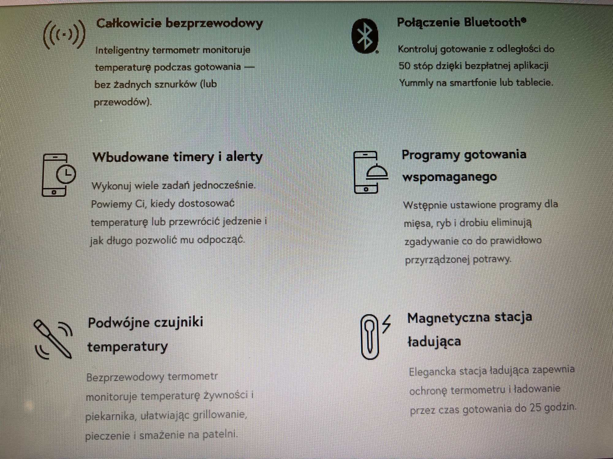 Bezprzewodowy termometr do mięsa Yummly USA