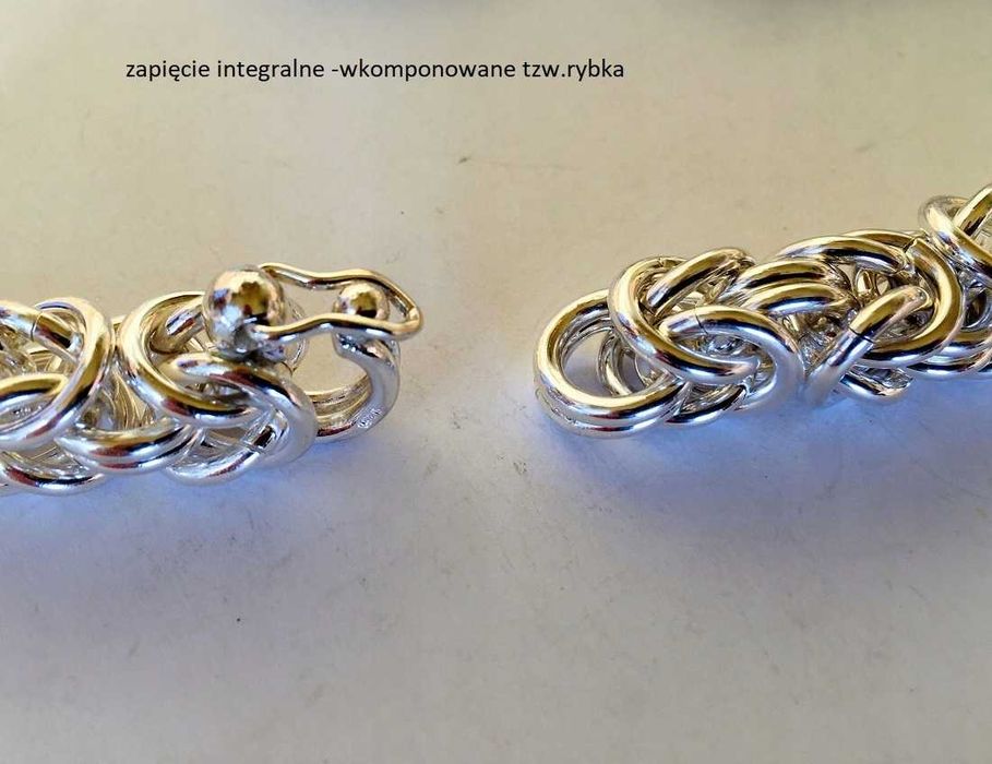 Bransoleta bizantyjska-królewska 56g 22cm 8,3mm srebro 925