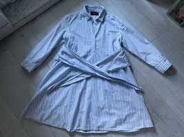 Sukienka Mohito 32/XXS, w biało-błękitne paski