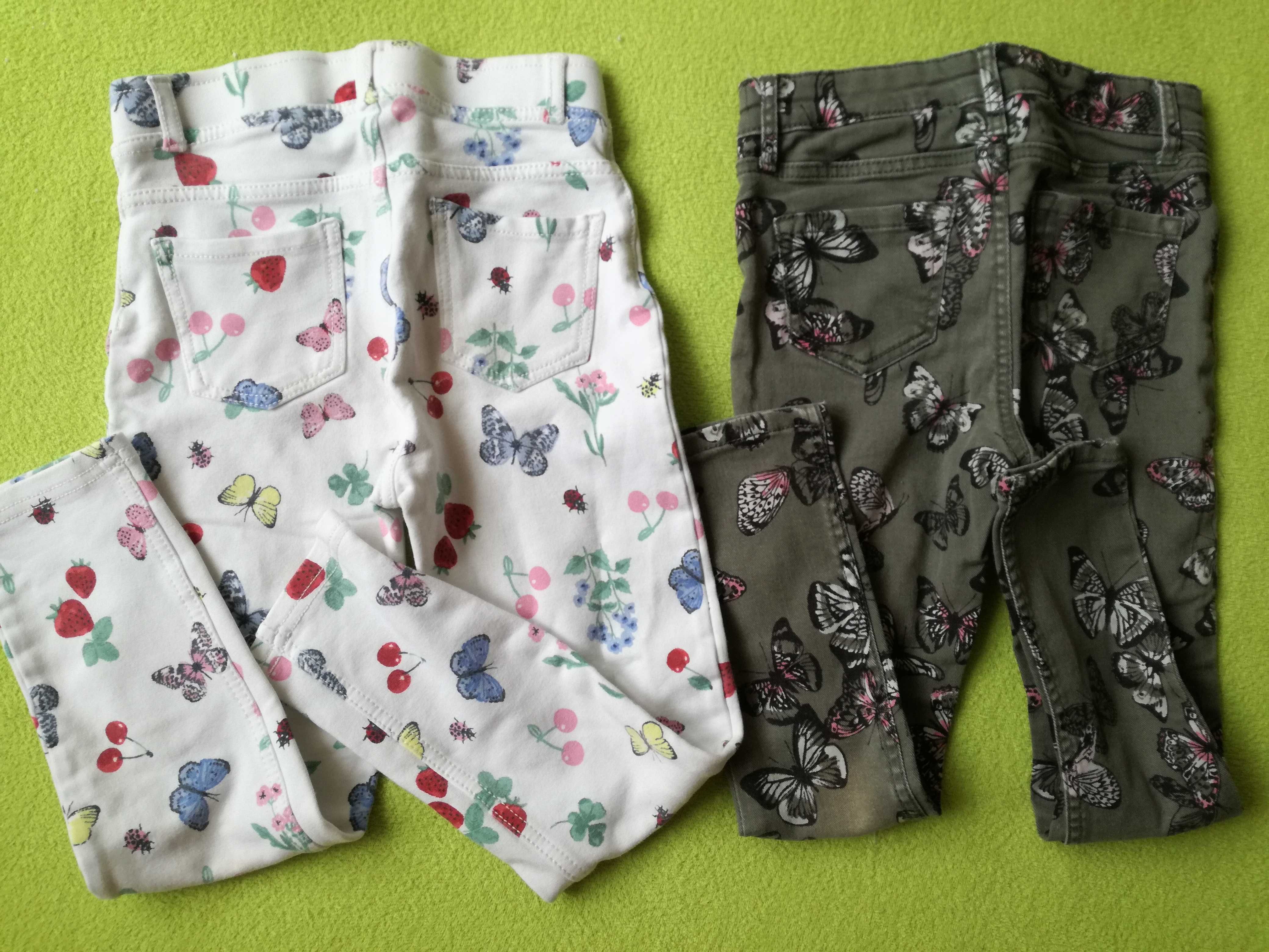 4x spodnie, dżinsy, treginsy, H&M, r.104-110