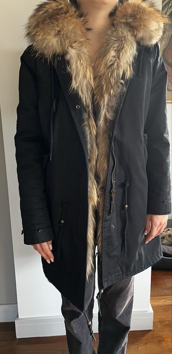 Kurtka parka z prawdziwym futrem