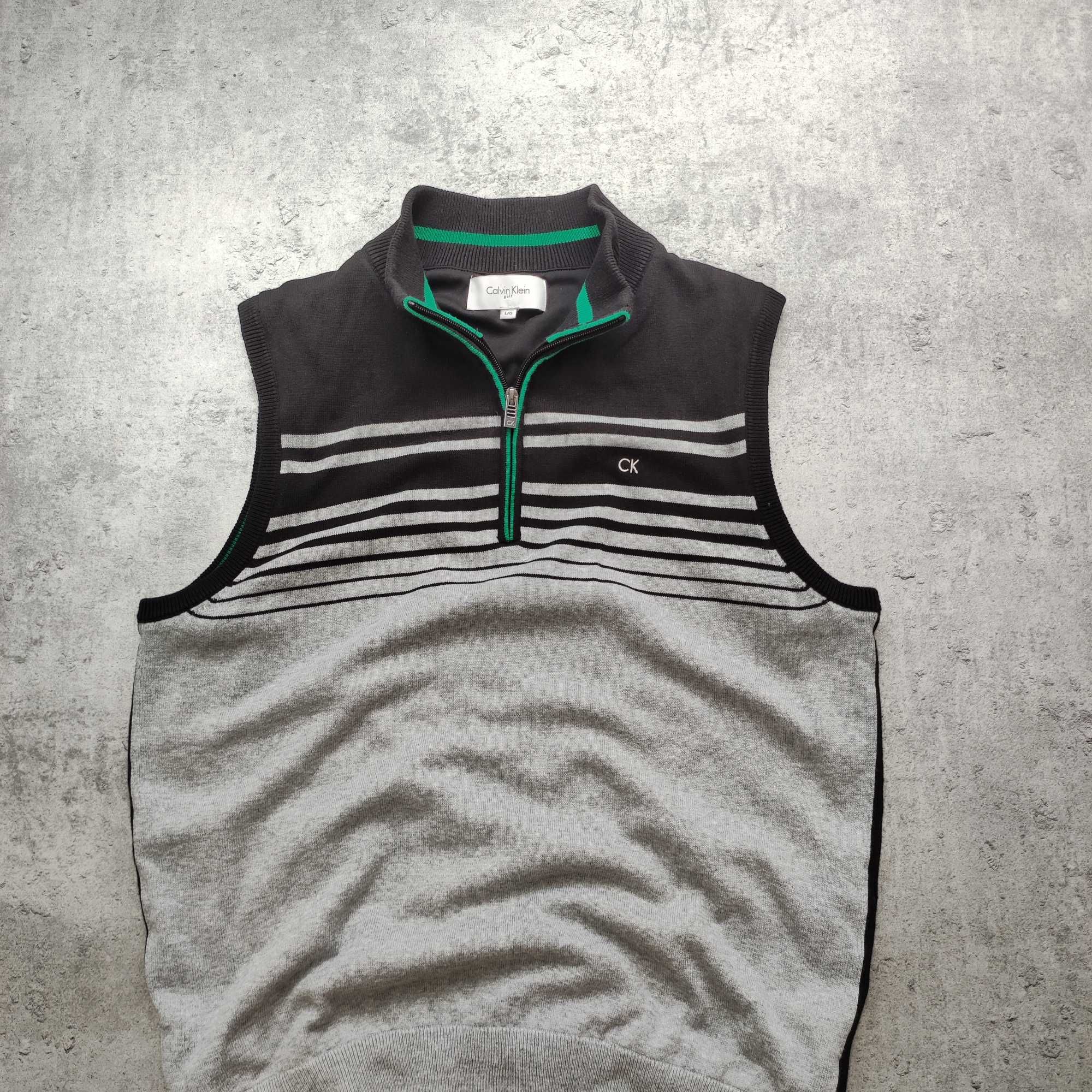 MĘSKA PREMIUM Kamizelka Sweter Elegancka CK Calvin Klein Suwak Logo