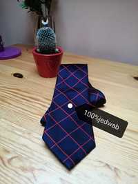 Granatowy krawat jedwabny