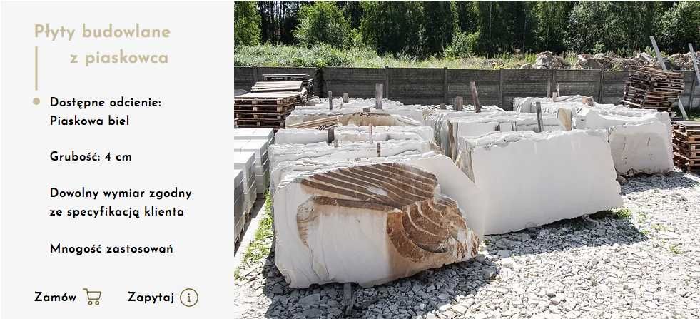 Płyty budowlane z piaskowca na wymiar gr. 4 cm SUPER Kamień JAKOŚĆ 1