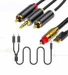 STEREOFONICZNY kabel audio HDTV DVD słuchawek CINCH optyczny AUX 2XRCA