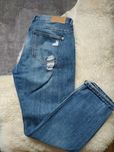 Niebieskie jeansy z dziurami Zara, rozmiar XS