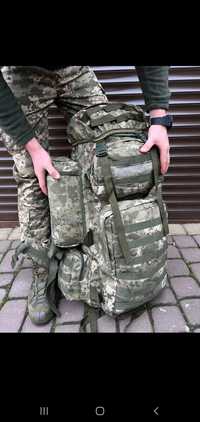 Тактичний великий армійський рюкзак 110 літрів зелений камуфляж