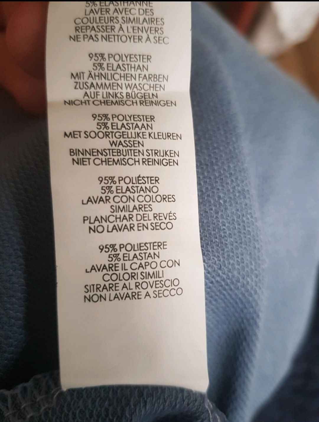 Dzianinowy niebieski kombinezon kolor jeans L XL