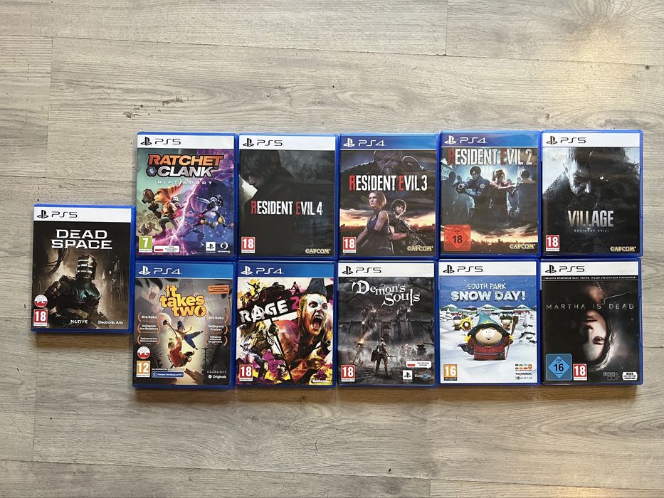 Gry PS5 PS4 Resident Evil Dead Space RAGE South Park RE3, RE4 Snow day