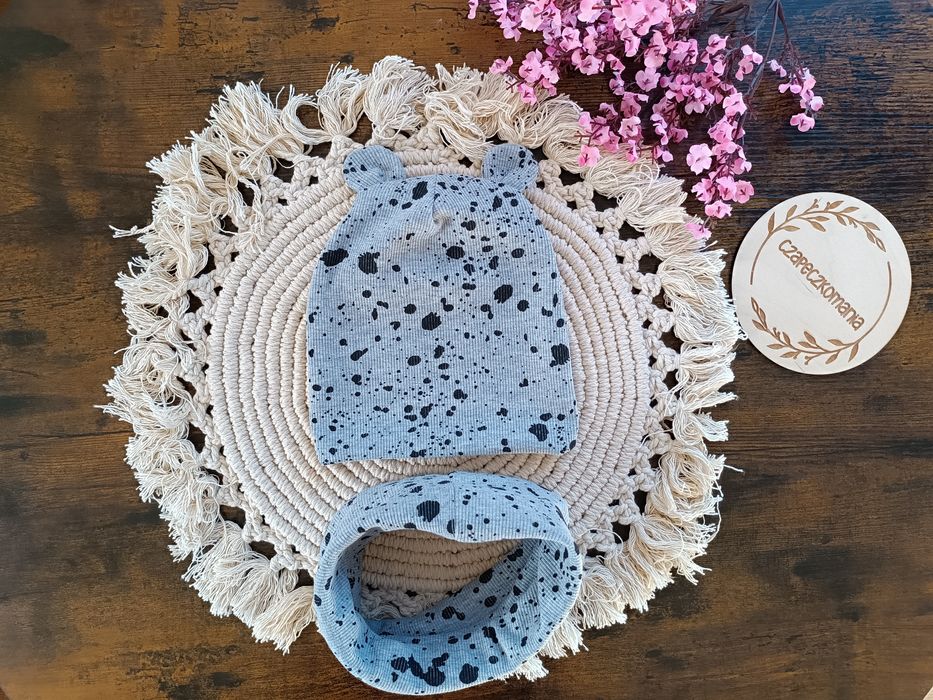 Komplet wiosenny szary melanż