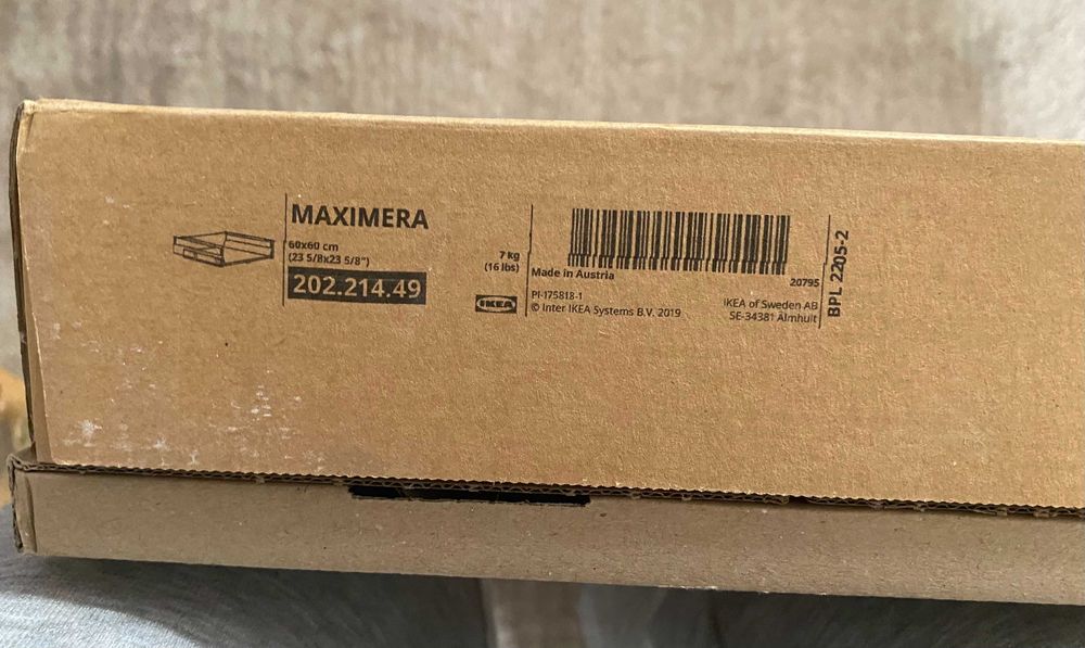 Nowa szuflada maximera 60x60 cm biała