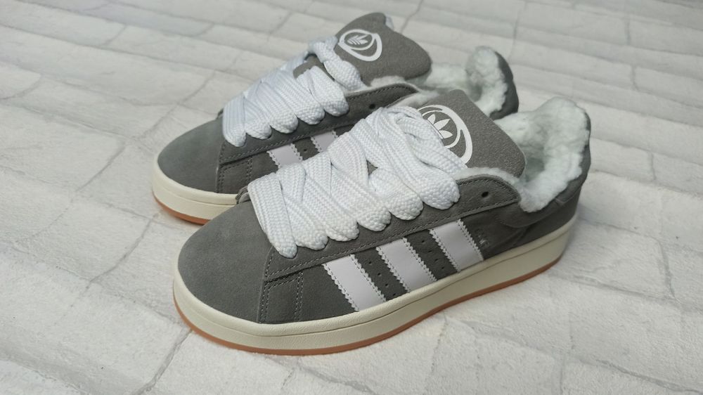 Кеды adidas campus серые на меху 815
