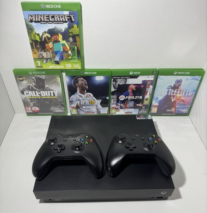 Xbox One X 1TB dwa pady gry ładowarka