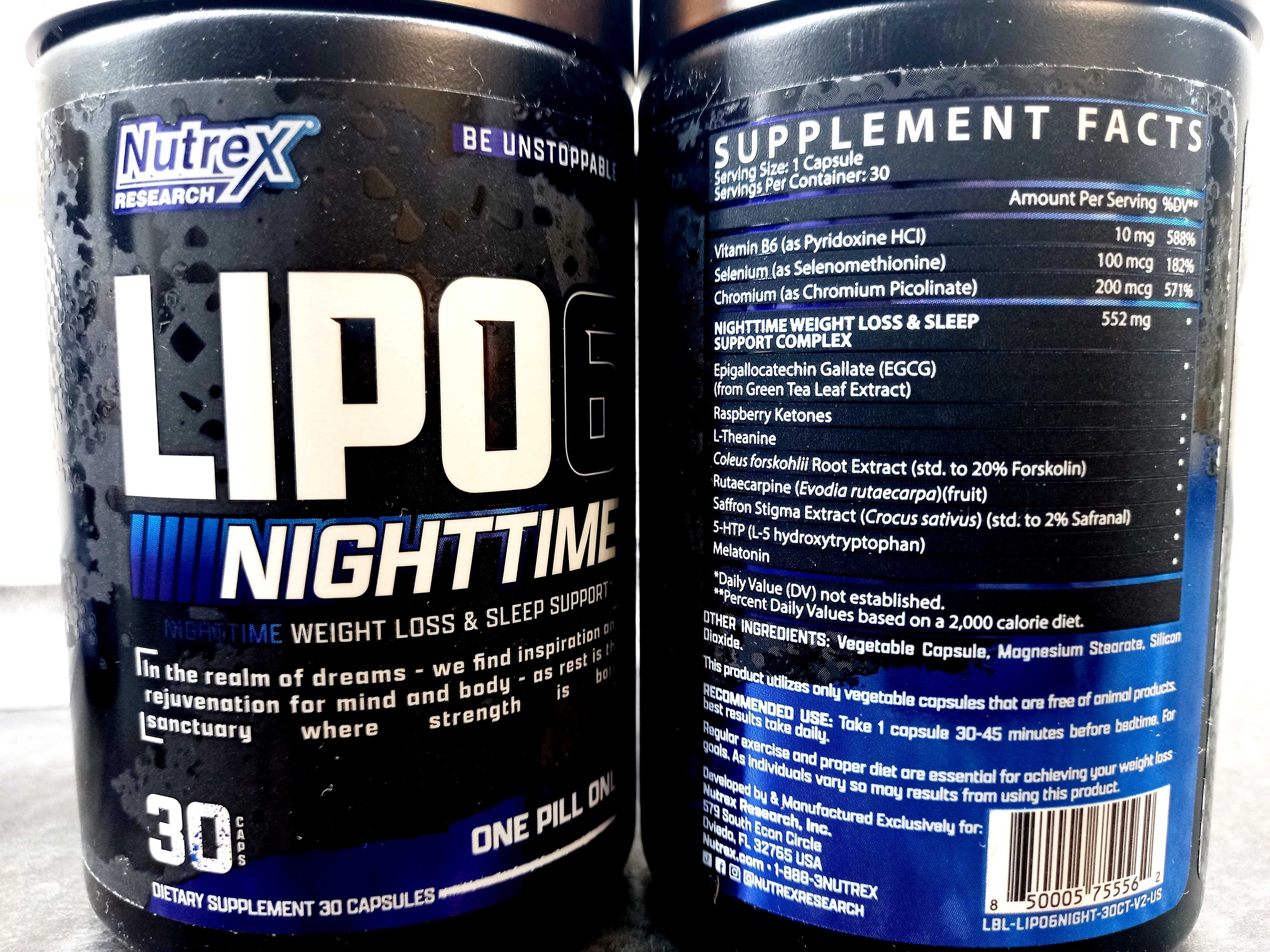 Nutrex, Lipo-6 Black Nighttime UC (30 капс.), жиросжигатель ночной