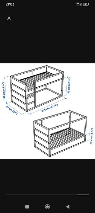 Cama de criança KURA IKEA