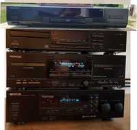 WIEZA Kenwood - CD DP-3060 , double deck KX-W4060, Amplituner, DVD