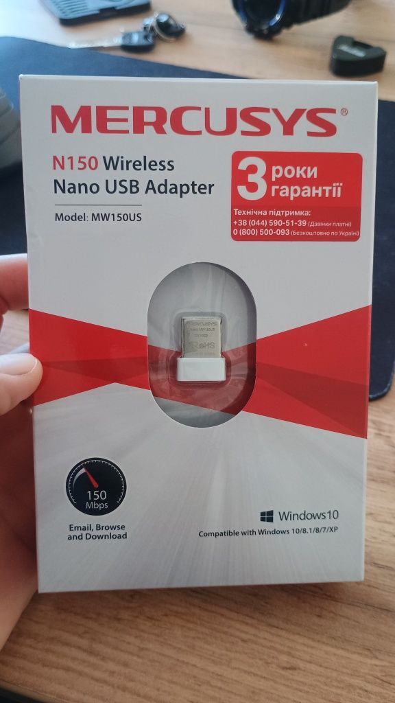 Wi-Fi адаптер MERCUSYS N150 Wireless Nano USB Adapter 150Mbps
M