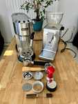 Gotowy zestaw do espresso: ekspres DeLonghi Dedica + młynek Ascaso i-2