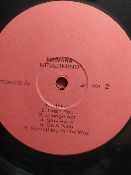 Пластинка группы Nirvana" Nevermind" перепечатка 90-х.