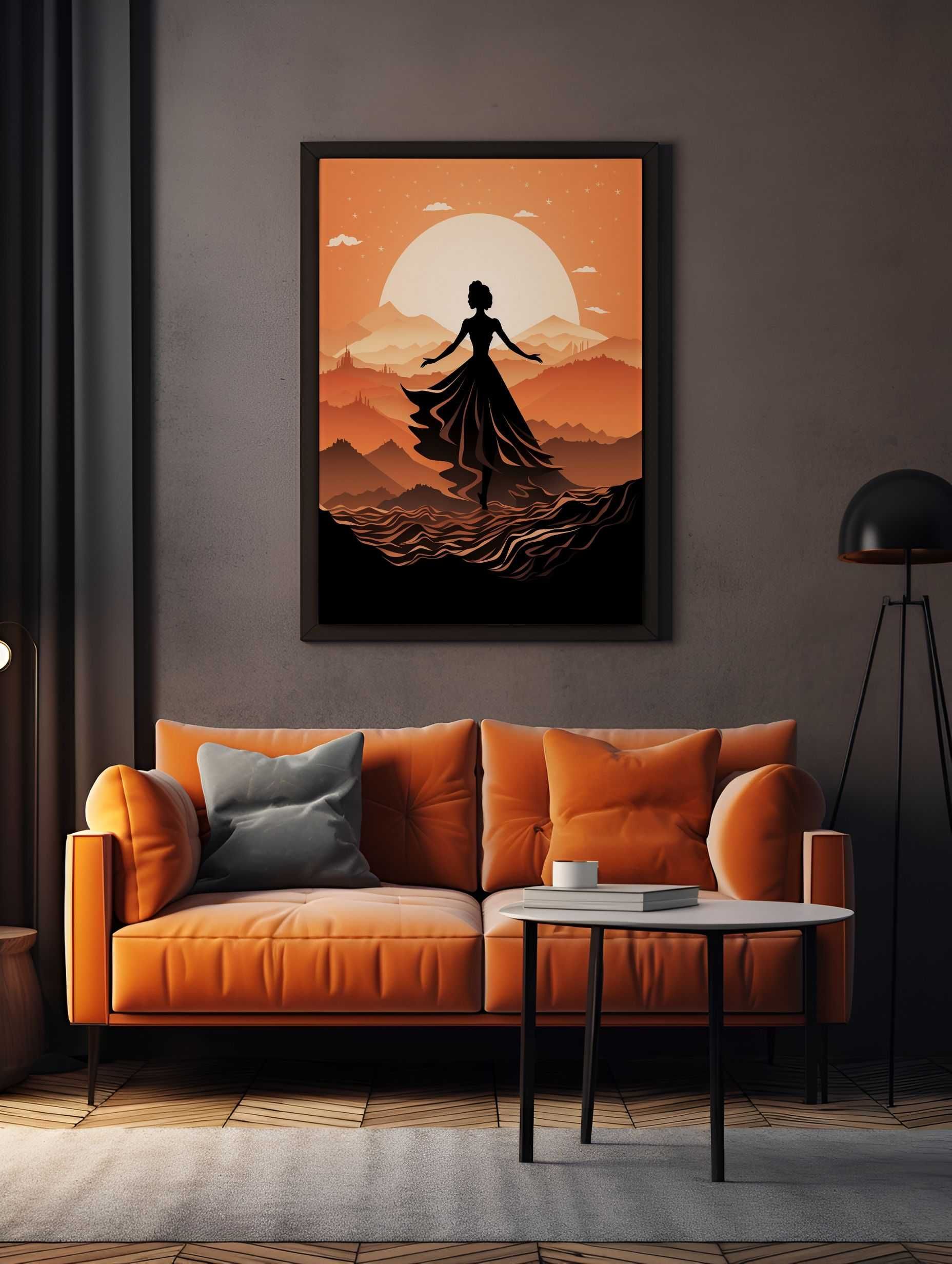 Plakat na Ścianę Obraz Minimalizm Baletnica Wschód Słońca 40x60 cm