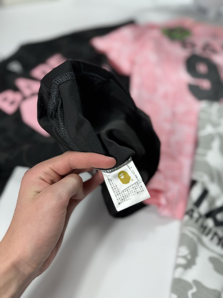 Футболка Bape inter miami,футбокла бейп чорна сіра рожеве