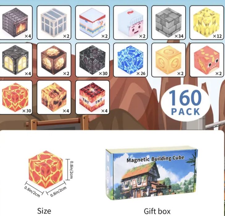 Конструктор магнітний 160 блоків, магнитный конструктор, конструктор