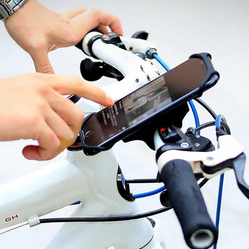 Uchwyt rowerowy silikonowy telefonów o przekątnej: 4"-7"