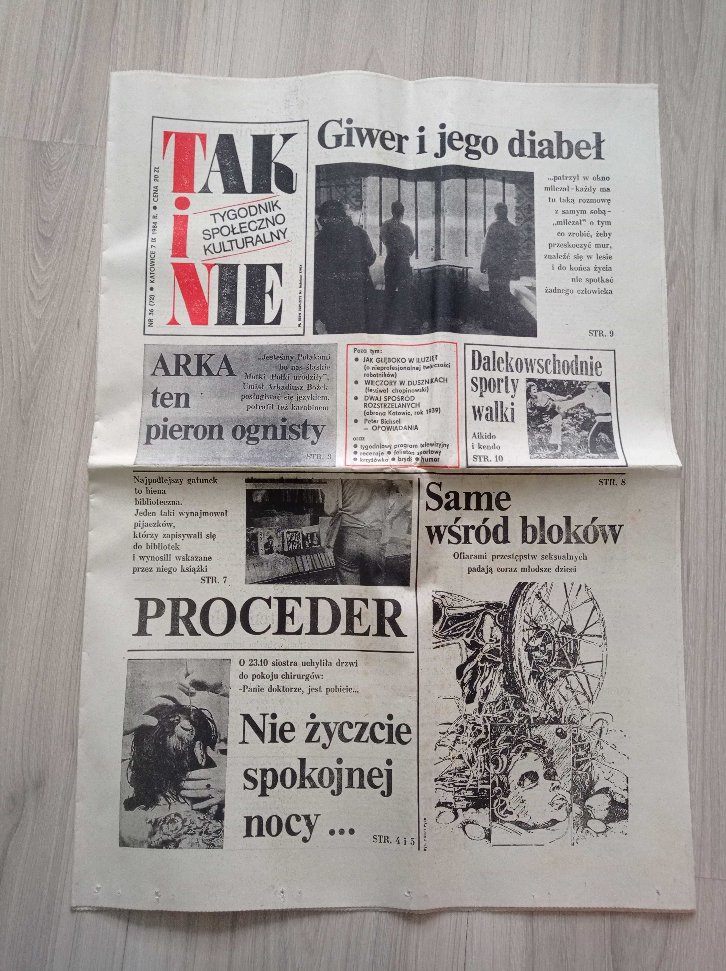 Tak i nie, tygodnik, nr 36/1984, 7 września 1984