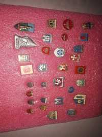 Zestaw 31x odznaka herby miast - heraldyka, wpinka, przypinka kolekcja