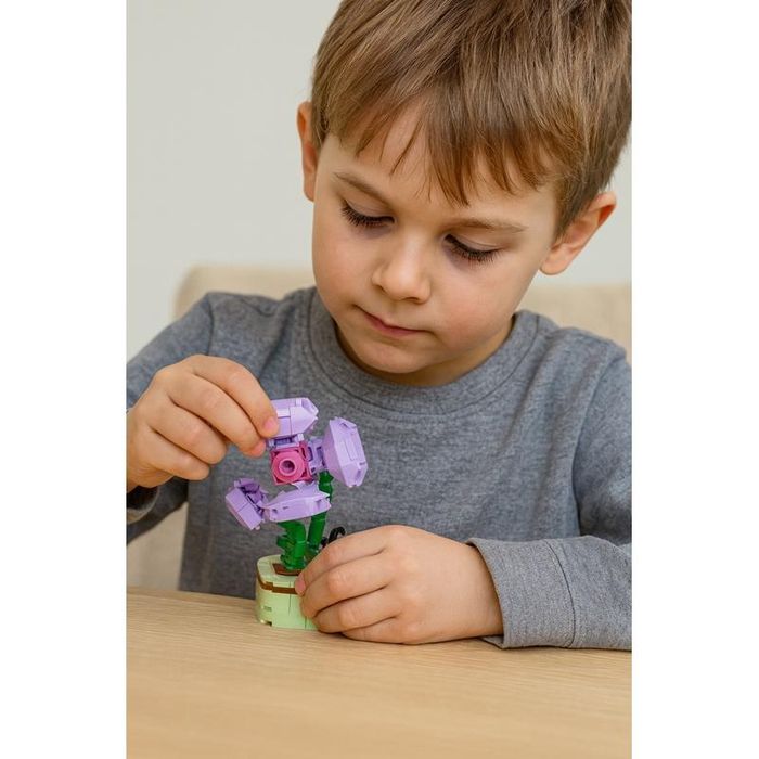 Klocki Konstrukcyjne Kwiaty w Doniczce do Budowania - Wilec