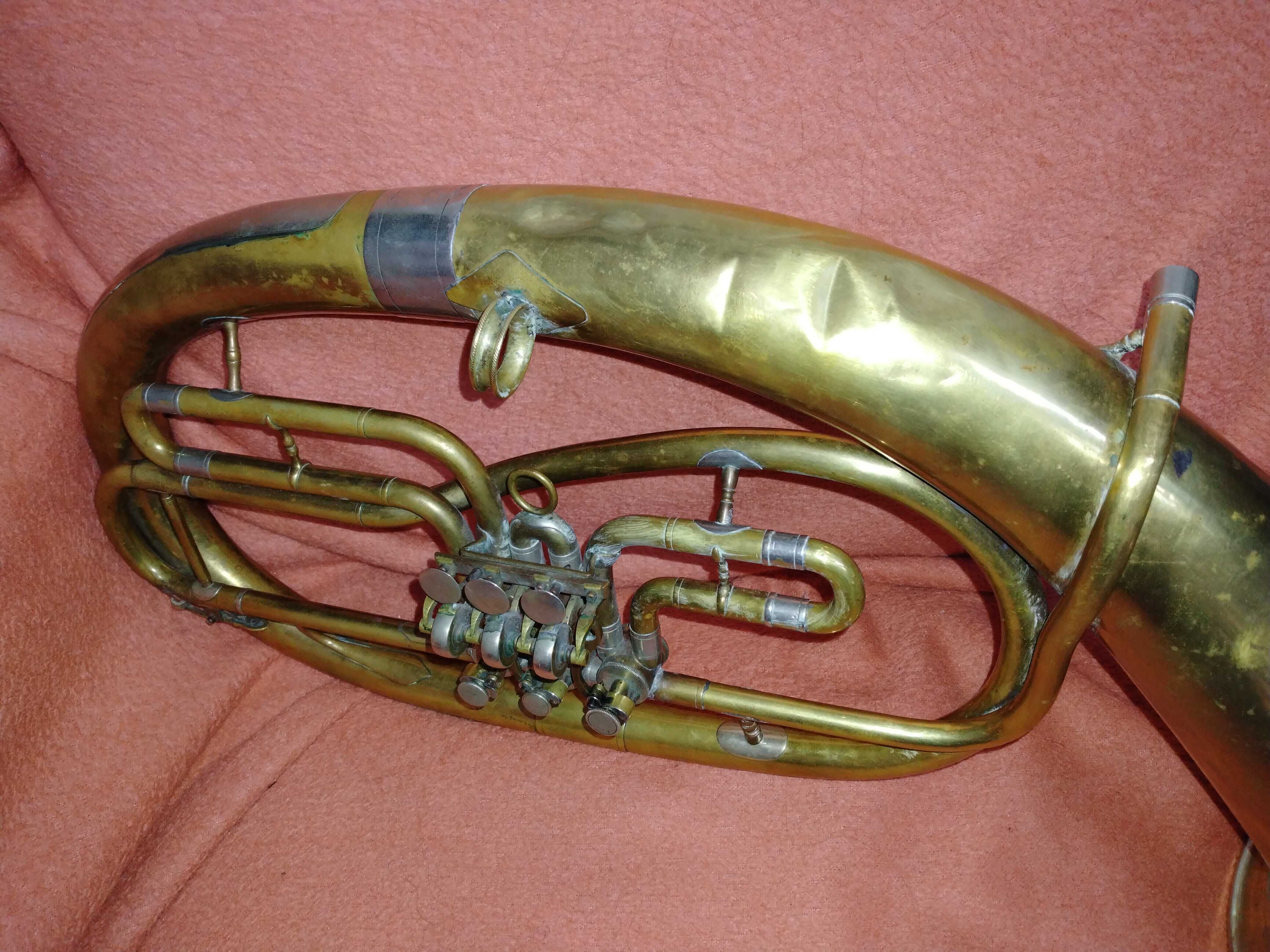 Saxhorn Tenorowy Trój Klawiszowy Instrument Dęty