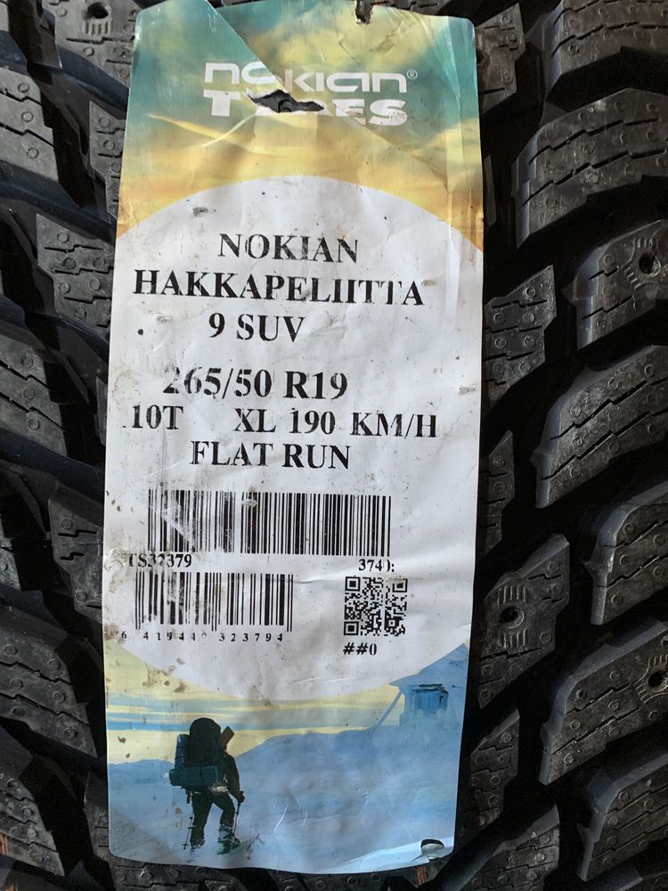 (8шт) нові 265/50R19 Nokian Hakkapeliitta 9 SUV (110T XL) Flat Run