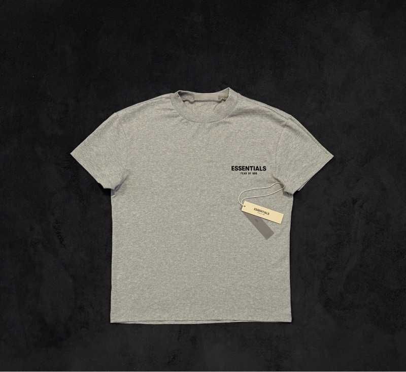 Szara koszulka Fear Of God Essentials Dark Oatmeal - Size XS