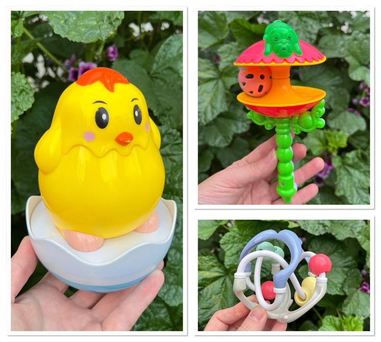 Іграшки для найменших (неваляшка (неваляйка), брязкальце, прорізувач)