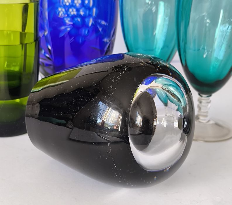 Lampa naftowa przycisk do papieru piękne stare ciężkie szkło