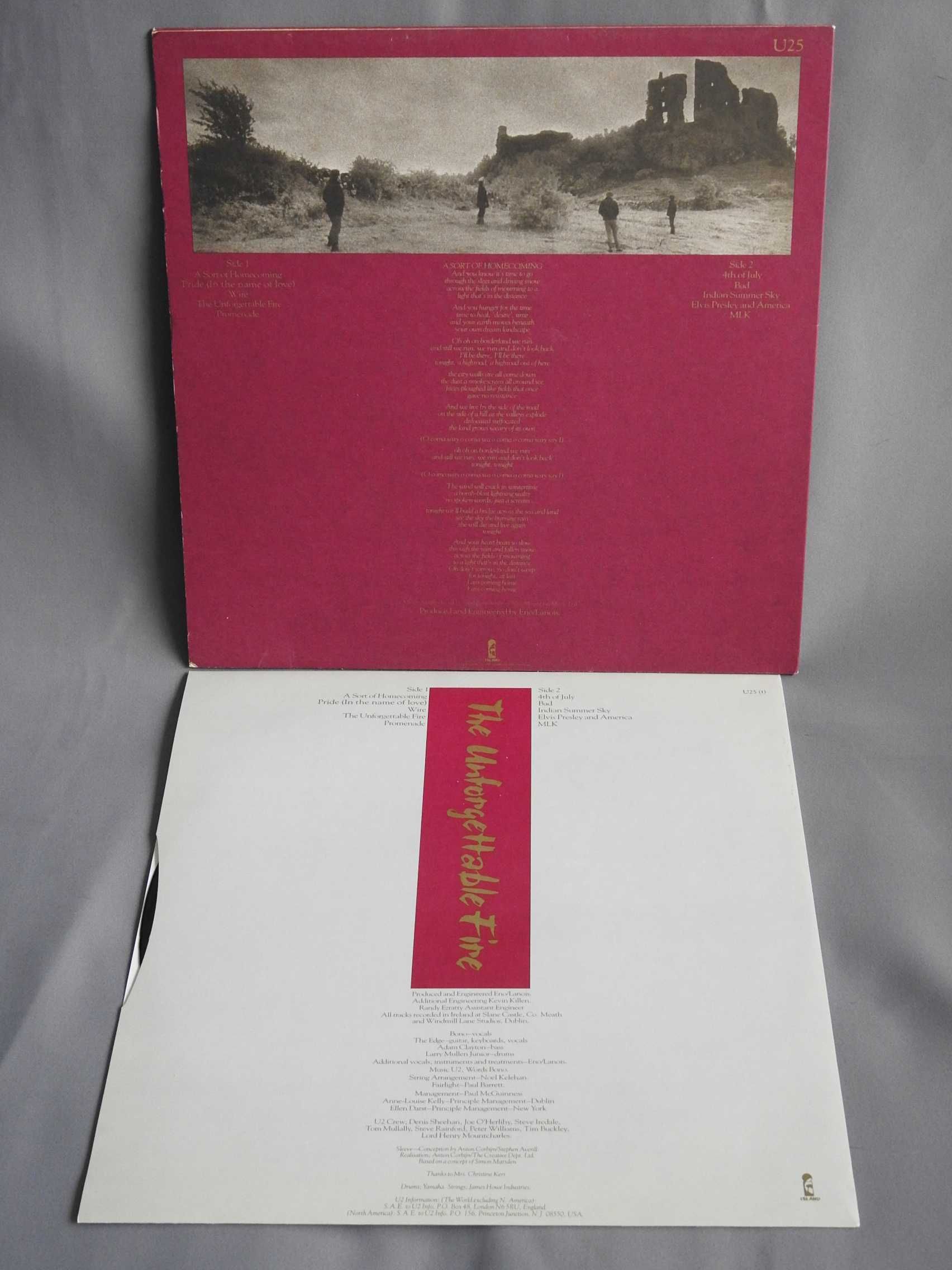 U2 The Unforgettable Fire пластинка UK Великобритания 1984 NM 1 press