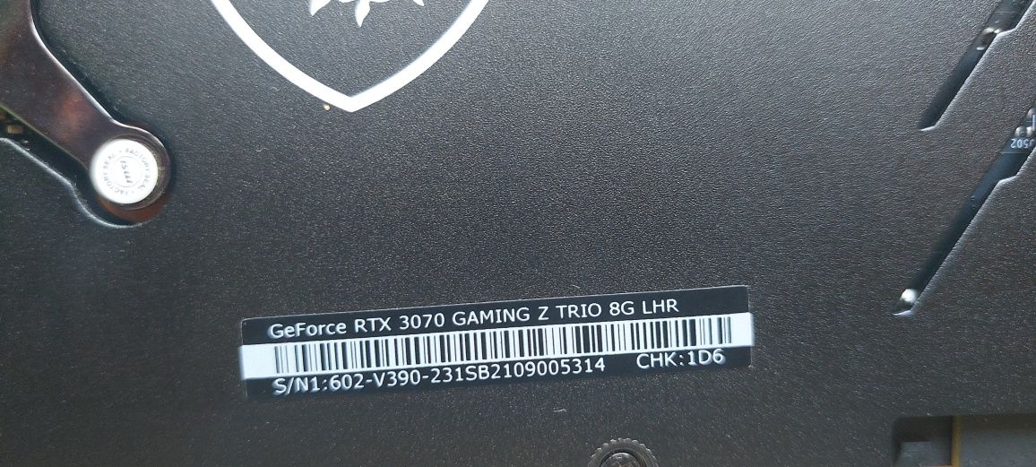 Відеокарта RTX MSI 3070 8GB.