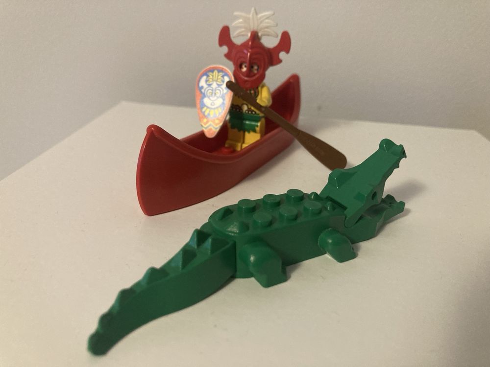 Lego mix pirates islanders minifigurka król kajak canoe krokodyl
