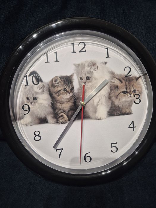 Zegar z kotkami śr.25cm