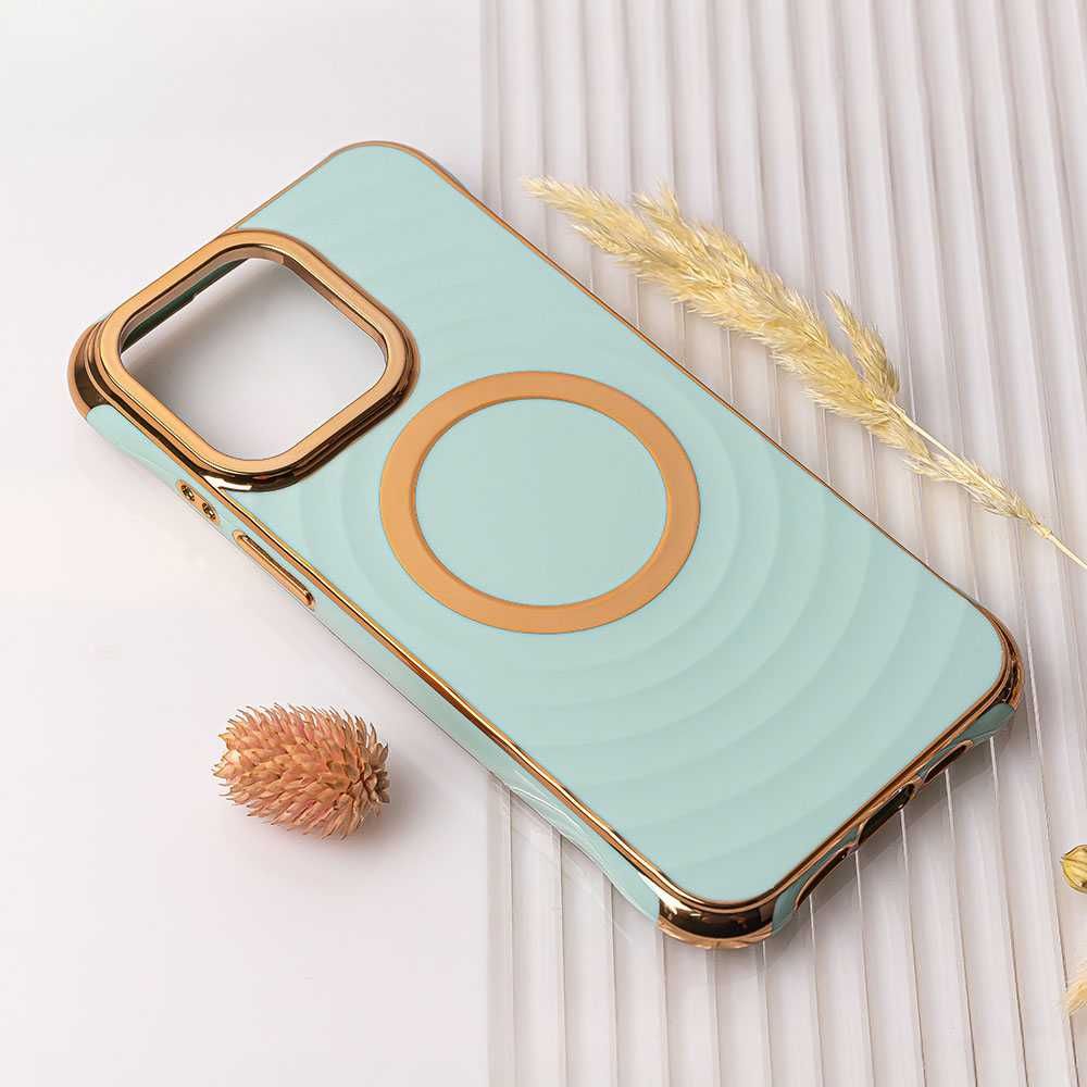Plecki, Etui Mag Circle Glam MagSafe do Apple Iphone 15 kolor: miętowy
