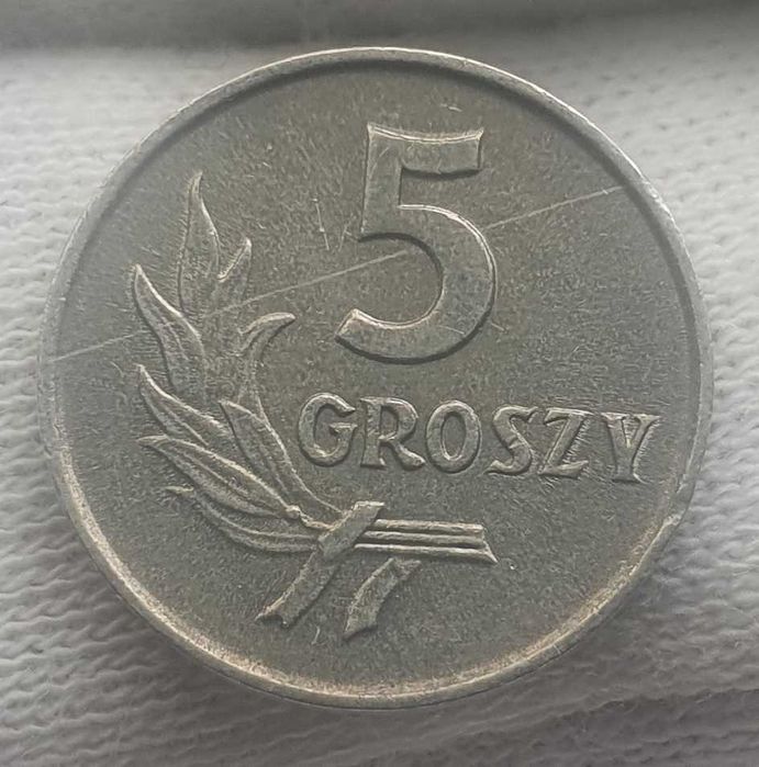 5 gr groszy 1963 , stan I , mennicza