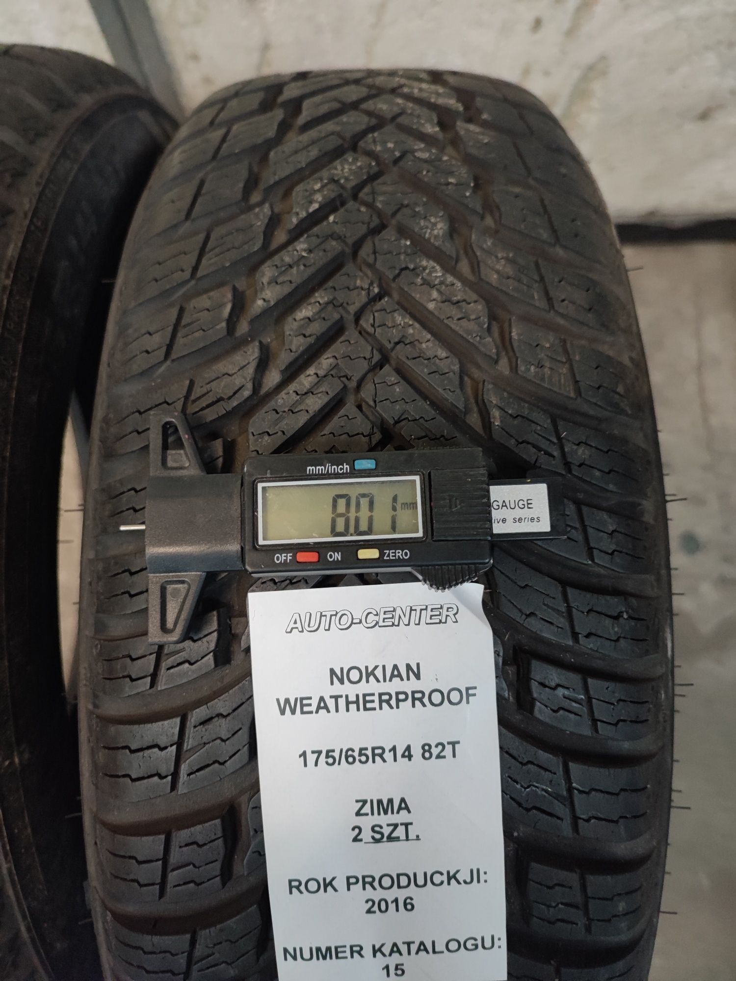 Opony zimowe 175/65R14 82T Nokian Weatherproof 2016 rok 2szt.