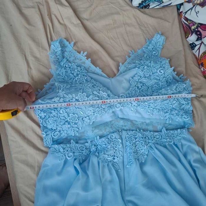 Długa Maxi Suknia błękitna jasnoniebieska baby blue r 42 Apart