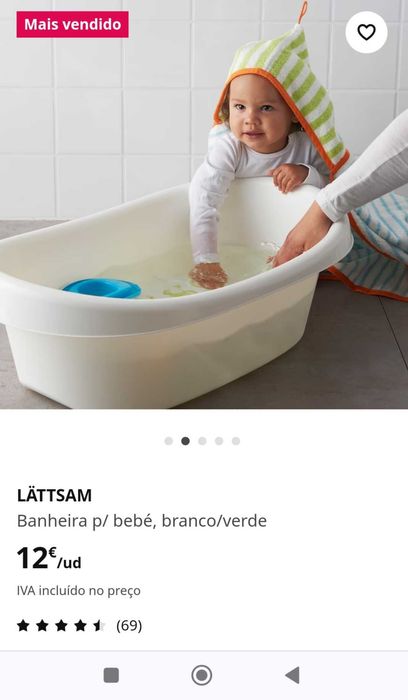 Banheira de bebê ikea