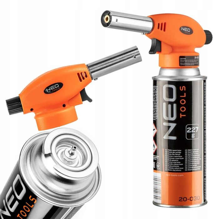 Neo Palnik Gazowy Lutlampa Lutownica 1300°c Piezo + Gaz Kartusz 20-041