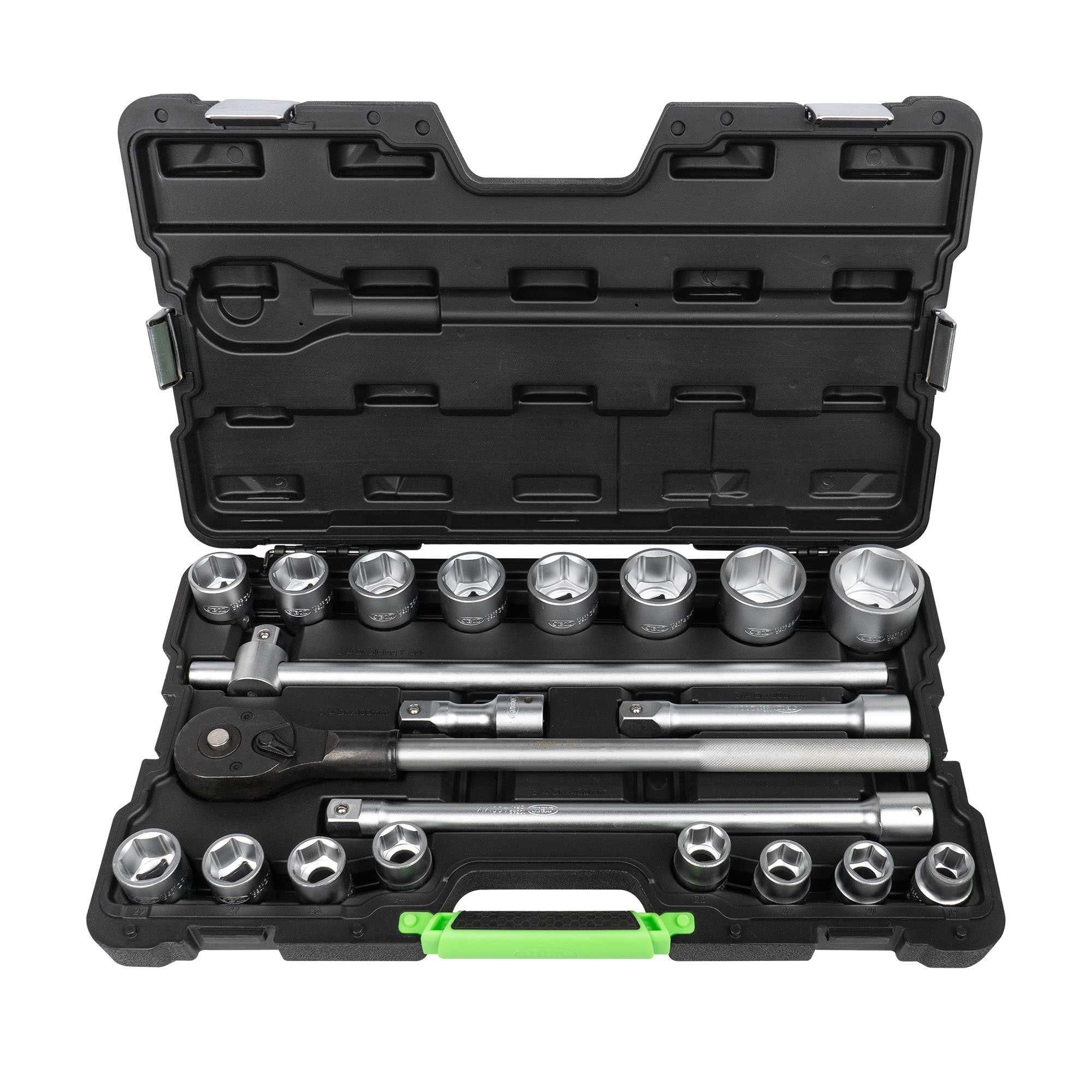 Com Iva) Mala de Ferramentas Com 22 Peças de 3/4″ Sextavadas JBM