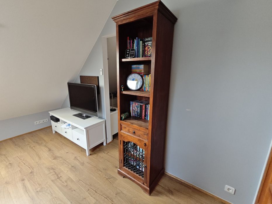 Meble Almi Decor Kolonialne Łóżko Stolik Nocny Witryna  Komoda Stół
