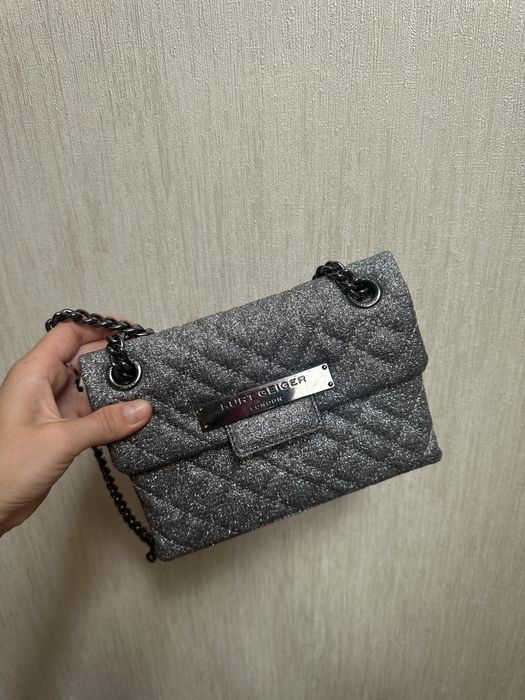 Сумка kurt geiger вечірня срібна з блискітками