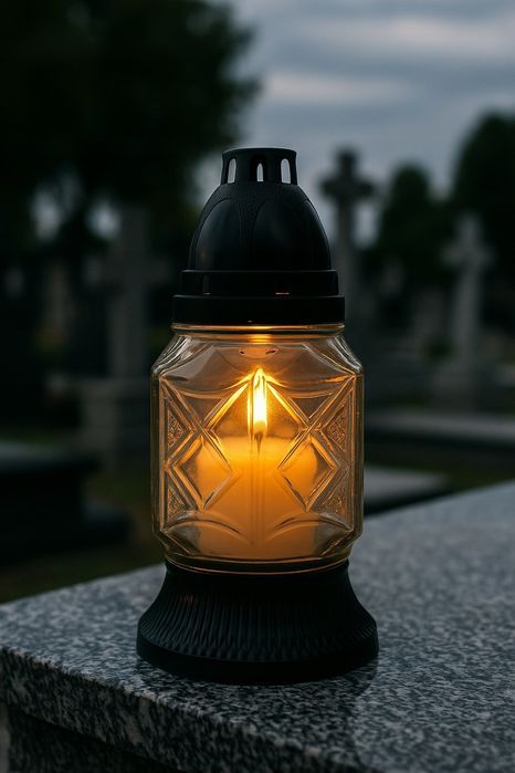 Znicz Szklany 19 Cm Biały Czas Palenia Ok. 9 h Polski Produkt